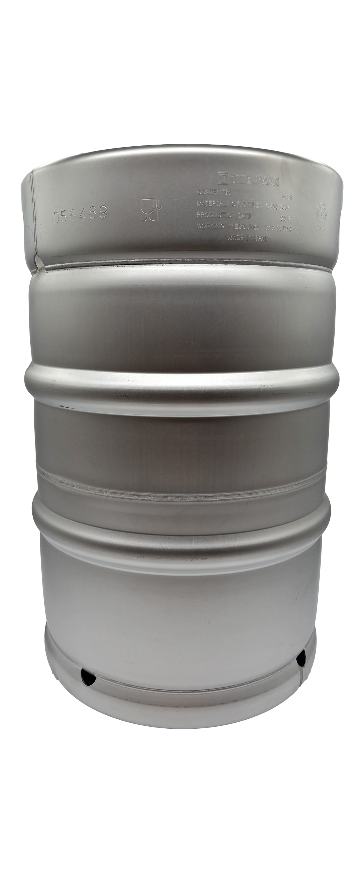 DIN 50L Stainless Steel KEG Ø 363 mm - stackable - with Fitting / spear