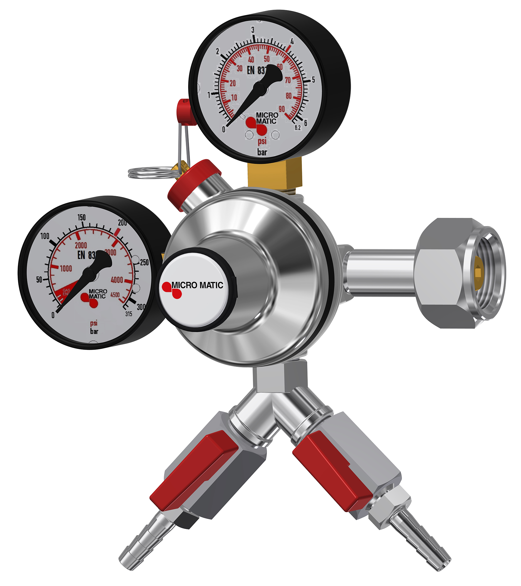 Reducer, or the main pressure reducer two taps