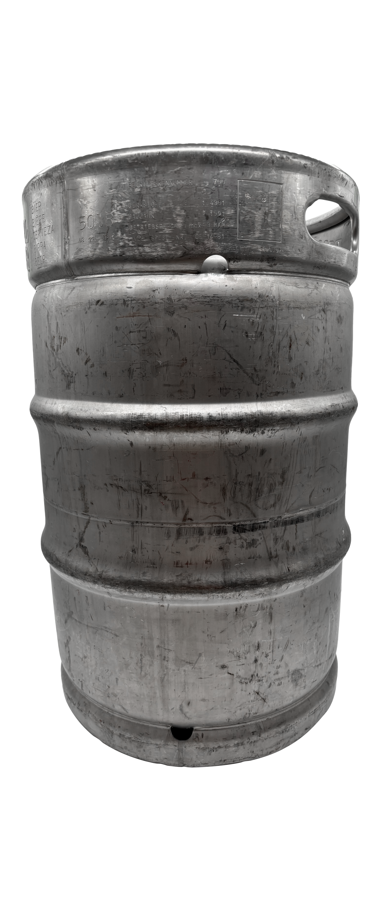 DIN 50L Stainless Steel KEG Ø 363 mm - stackable - with Fitting / spear