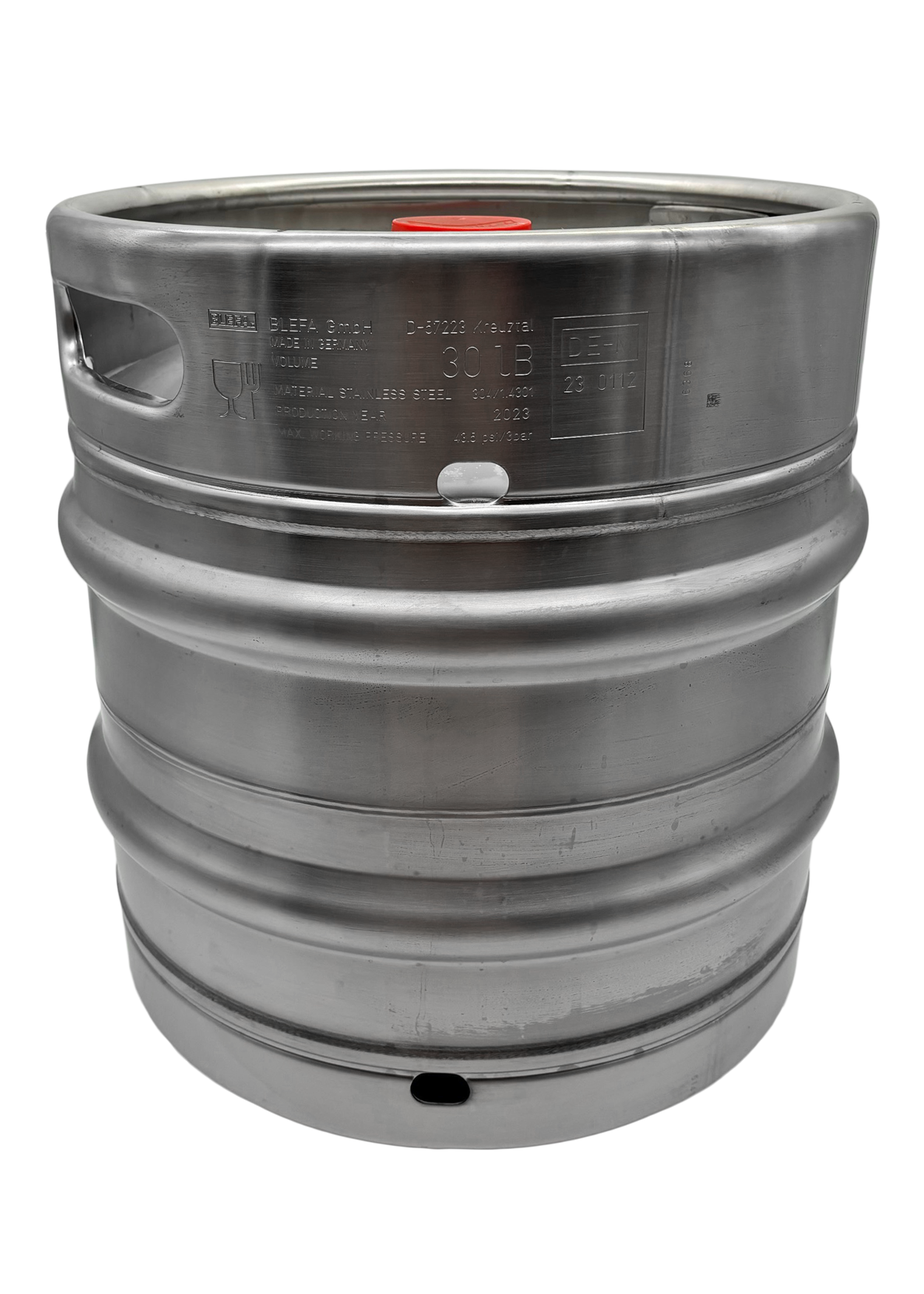 EURO 30 L Stainless Steel KEG Ø 395 mm - stackable - with Fitting / spear